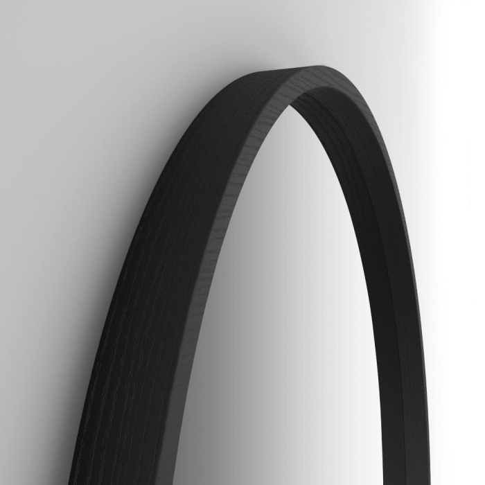Oglindă rotundă de perete, D 82 cm, culoare frasin negru - OLIVIA [2]
