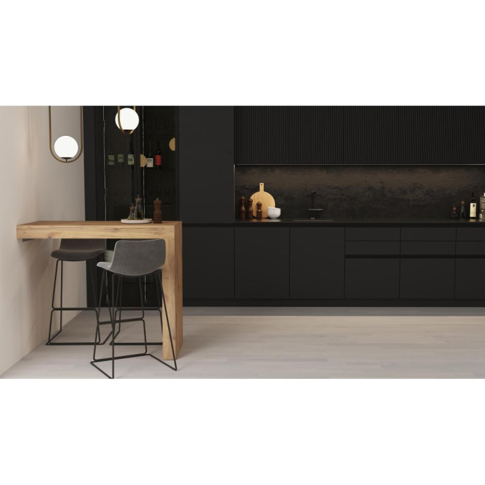 Peninsulă pentru bucătărie, 120 cm, structură din melamină, culoare stejar rustic - EVOLUTION [4]