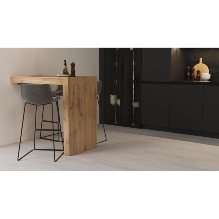 Peninsulă pentru bucătărie, 120 cm, structură din melamină, culoare stejar rustic - EVOLUTION [5]