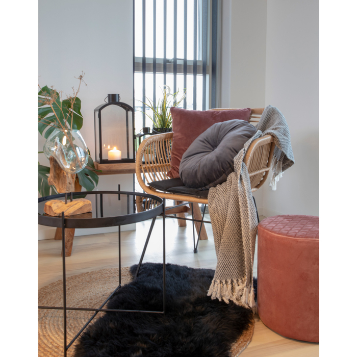 Pernă decorativă din catifea, gri, ø 45 cm - LUSO [4]