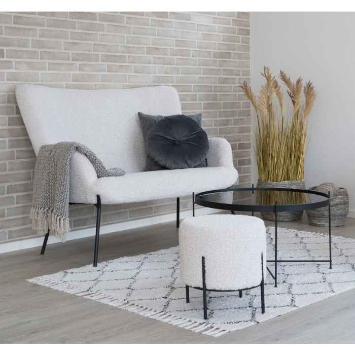 Pernă decorativă din catifea, gri, ø 45 cm - LUSO [3]