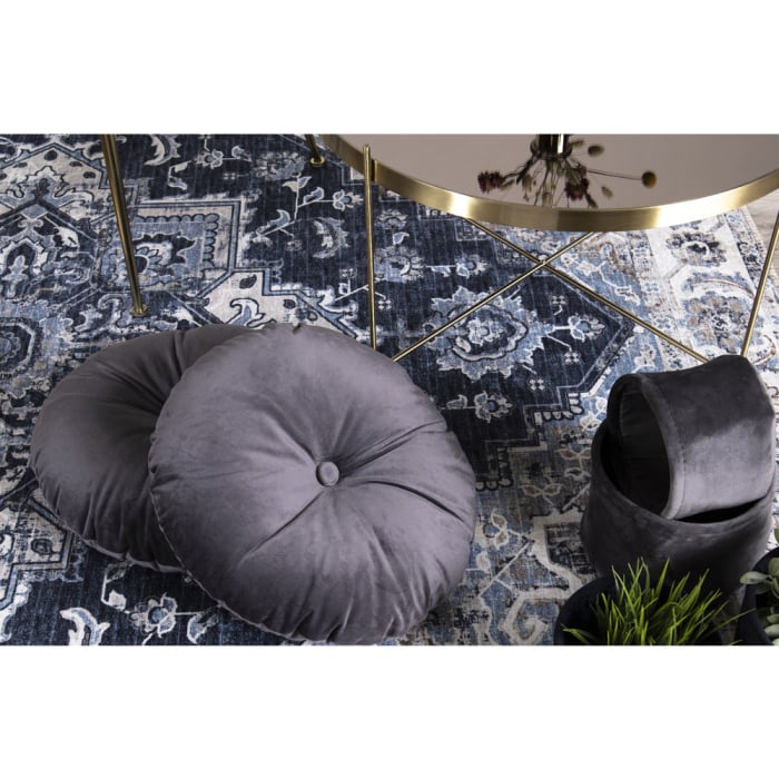 Pernă decorativă din catifea, gri, ø 45 cm - LUSO [2]