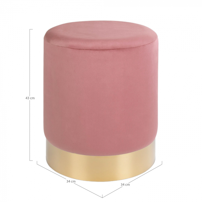 Pouf din catifea roz - GAMBI [2]