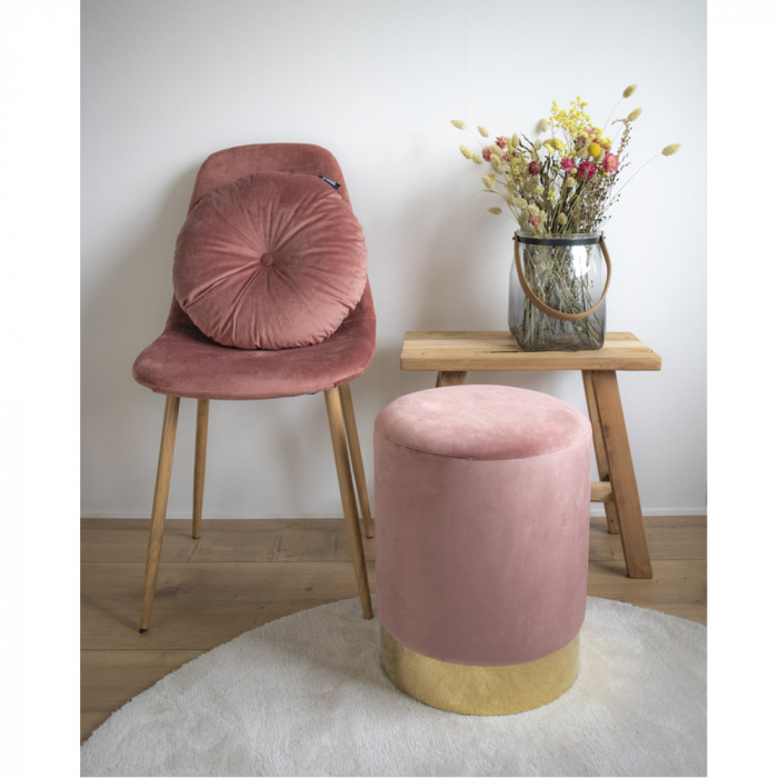 Pouf din catifea roz - GAMBI [3]