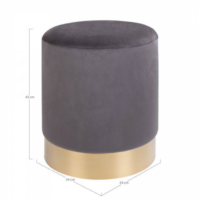 Pouf din catifea gri - GAMBI [2]