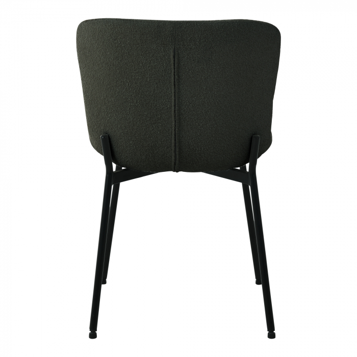 Scaun metalic negru, tapițat în textil boucle verde - MACEDA [5]
