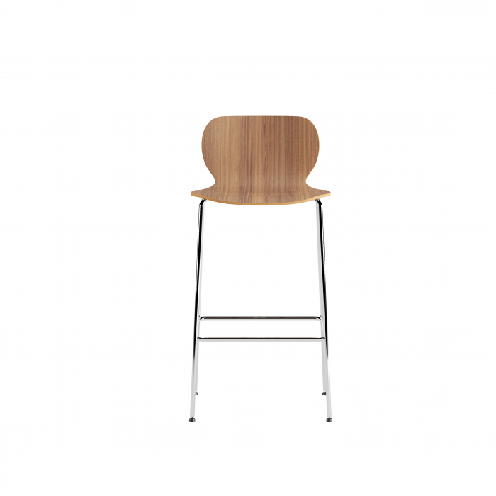 Scaun de bar, metalic, din furnir natural de lemn - POLAR C [2]