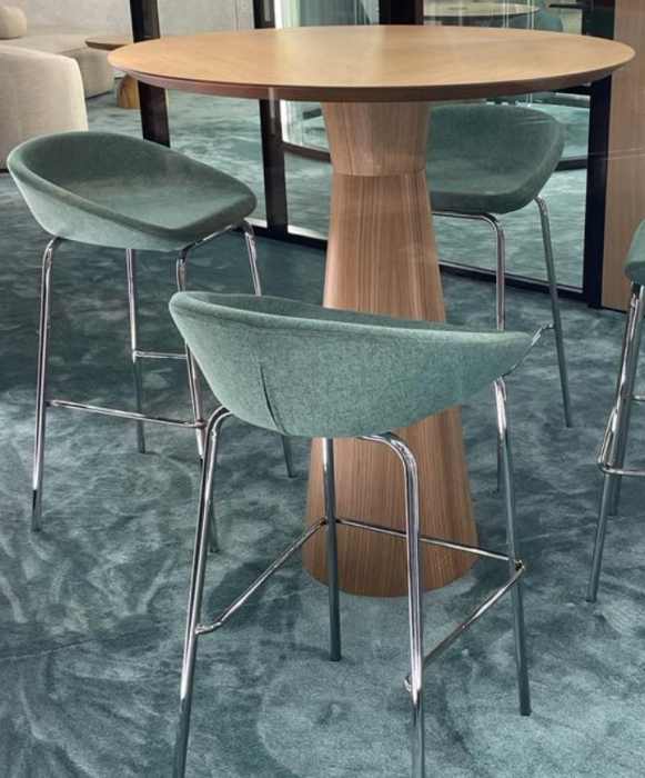 Scaun de bar metalic, tapițat în material textil - INFINITY [2]
