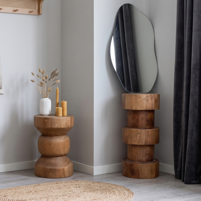 Scaun de bar Forma Totoma din lemn de tec natur, H65 cm [2]