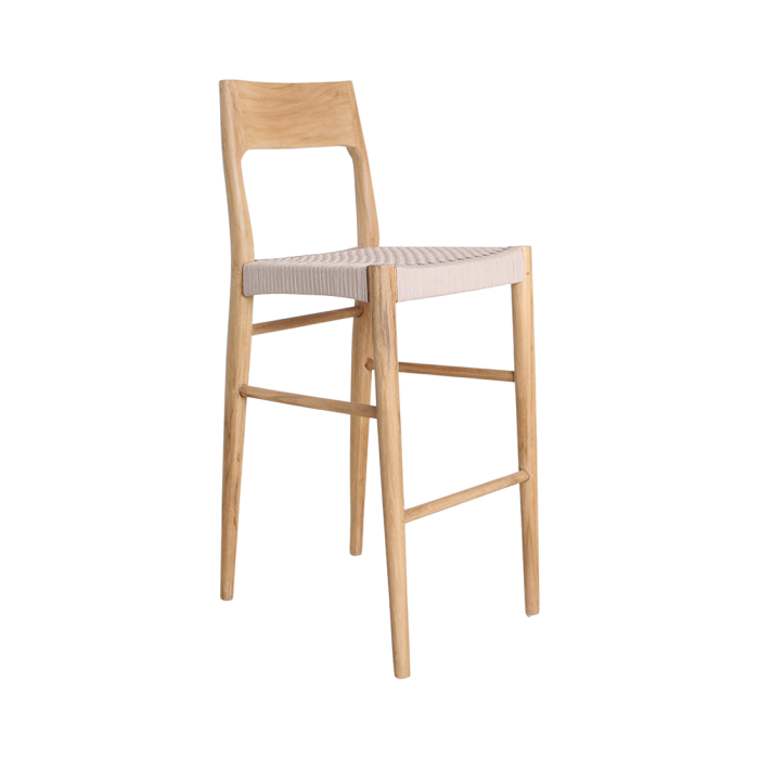 Scaun de bar Freya din lemn de tec natur, H77 cm [2]
