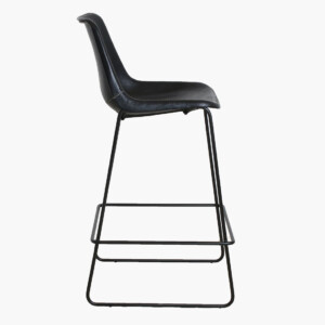 Scaun de bar Giron Sol Y Luna, piele neagra si metal [4]