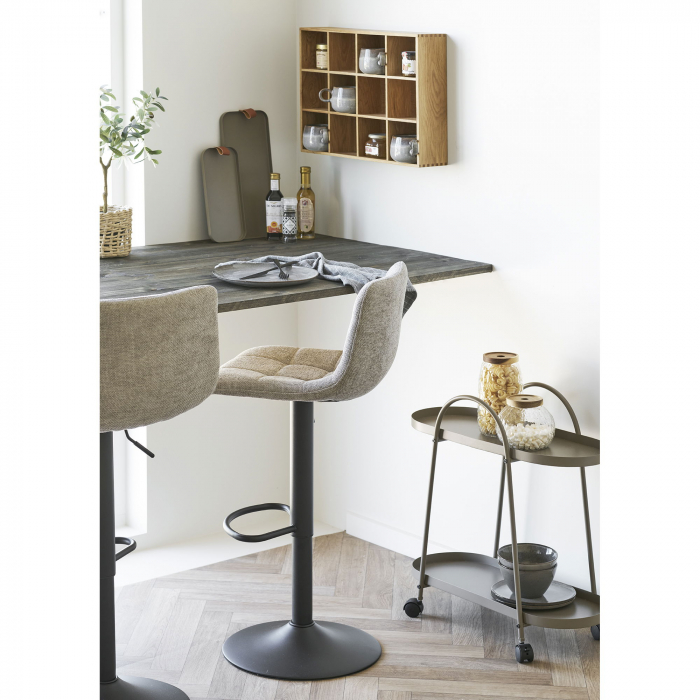 Scaun de bar, gri, cu picior negru - MIDDLEFART [5]