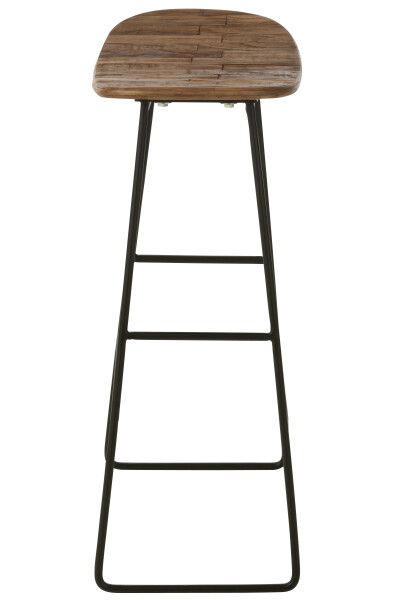 Scaun de bar, lemn de tec, structură metalică - TEAK [3]