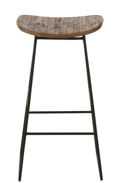 Scaun de bar, lemn de tec, structură metalică - TEAK [2]
