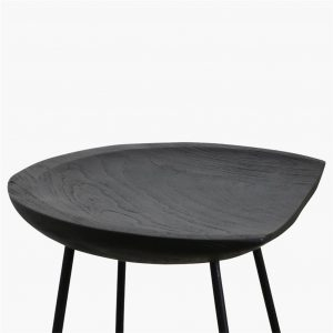 Scaun de bar Loft din lemn de tec negru si metal, H77 cm [4]