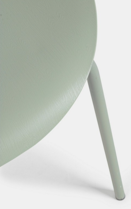 Scaun din fier cu scoică de plastic, verde salvie - TESSA [5]