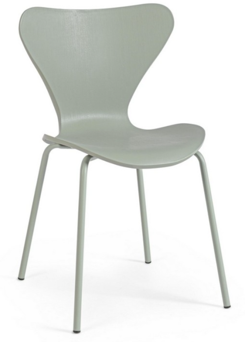 Scaun din fier cu scoică de plastic, verde salvie - TESSA [1]