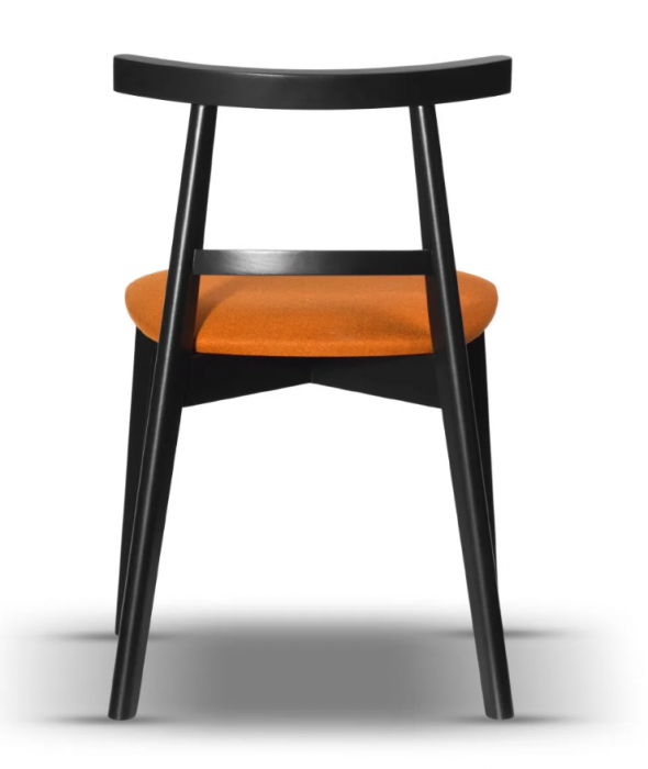 Scaun dining, tapițat în material textil portocaliu - MATES [4]