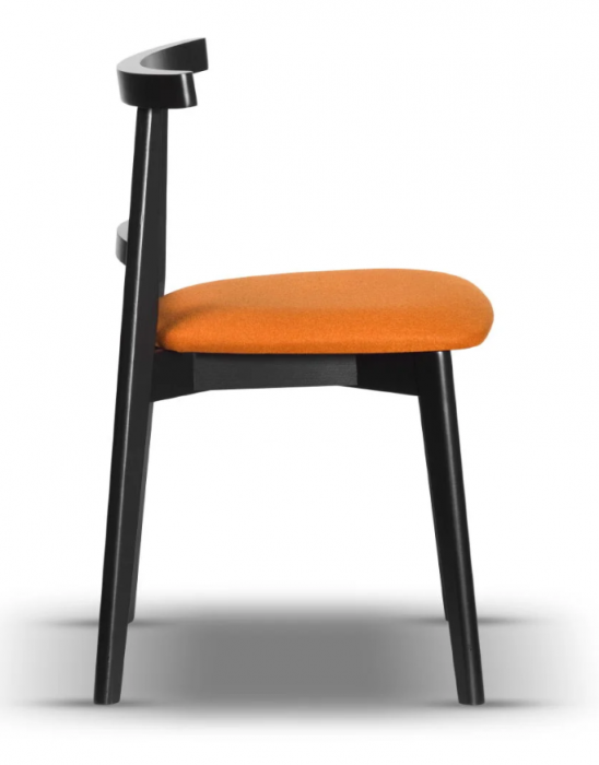 Scaun dining, tapițat în material textil portocaliu - MATES [3]
