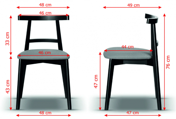Scaun dining, tapițat în material textil portocaliu - MATES [5]