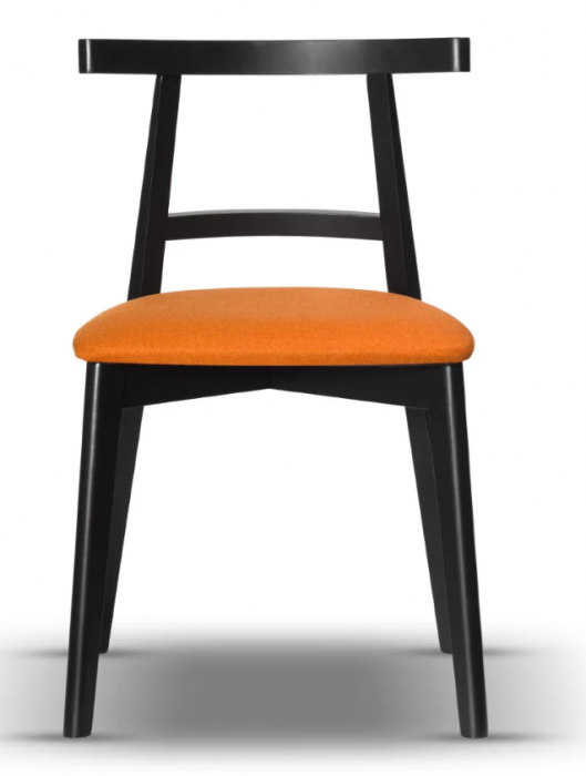 Scaun dining, tapițat în material textil portocaliu - MATES [2]
