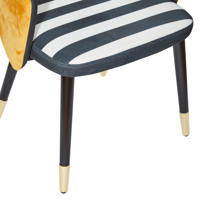 Scaun din lemn negru, tapițat în stofă și catifea - ZEBRA [4]