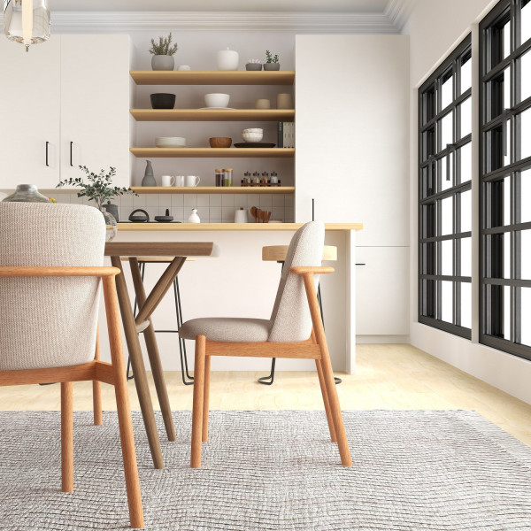 Scaun dining din lemn, sezut tapitat - CLOE [5]