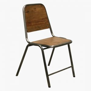Scaun dining Factory Slim din lemn reciclat FSC si fier [2]