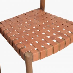 Scaun dining Freya din lemn de tec cu sezut impletit din piele naturala [4]