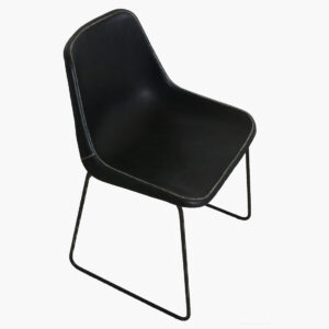 Scaun dining Giron Sol Y Luna din fier si piele naturala neagra [4]
