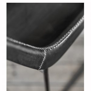 Scaun dining Giron Sol Y Luna din fier si piele naturala neagra [3]