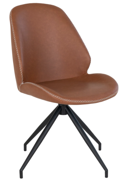 Scaun dining, piele ecologică culoare cognac -  MONTE CARLO [2]