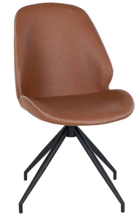 Scaun dining, piele ecologică culoare cognac -  MONTE CARLO [1]