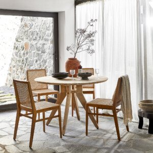 Scaun dining Nova din lemn de tec si ratan natural impletit [6]
