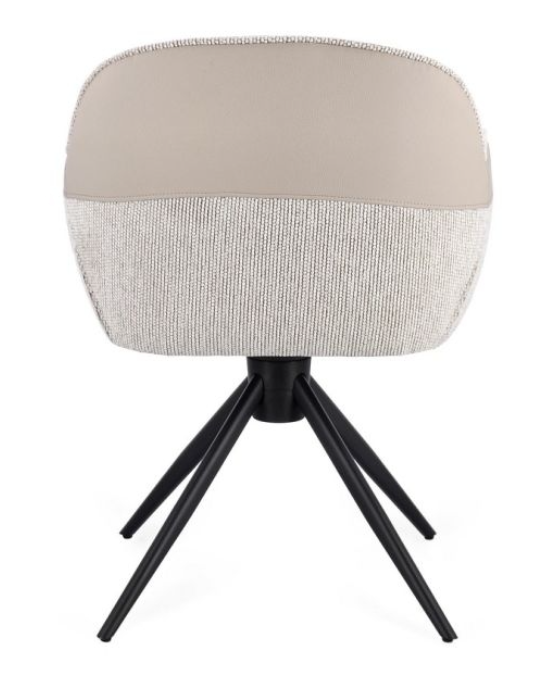 Scaun pivotant, tapițerie textilă și piele ecologică  - ISOTTA BEJ [4]