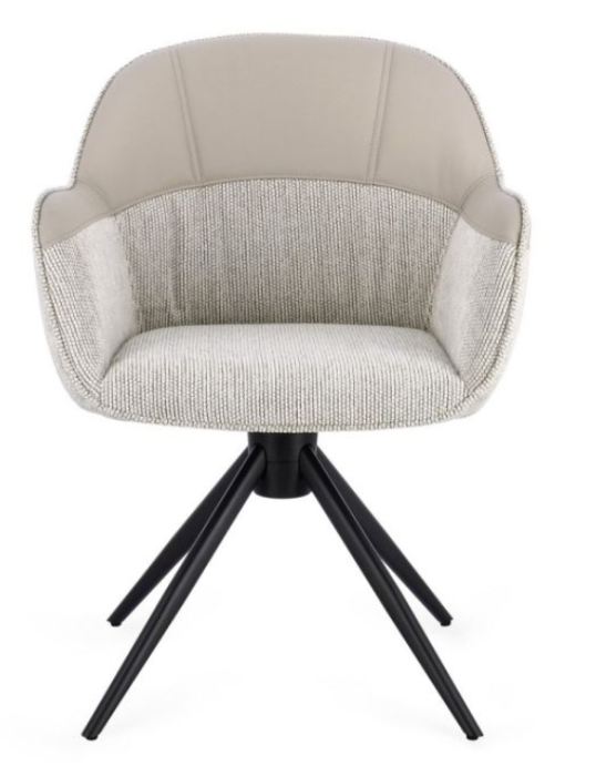 Scaun pivotant, tapițerie textilă și piele ecologică  - ISOTTA BEJ [2]