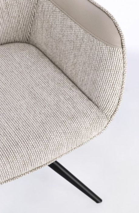 Scaun pivotant, tapițerie textilă și piele ecologică  - ISOTTA BEJ [7]