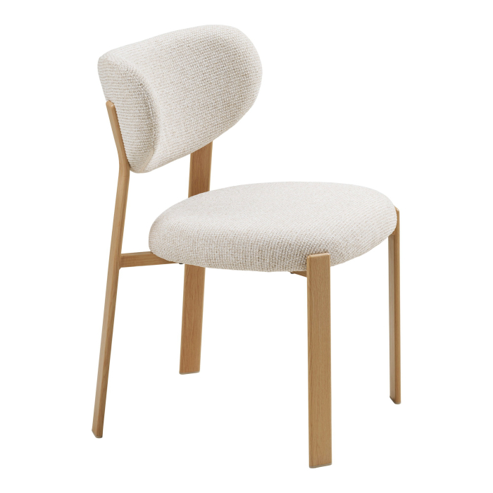Scaun dining Savina  alb natural si nuante nisipiu [2]