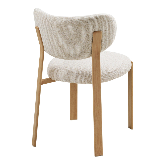 Scaun dining Savina  alb natural si nuante nisipiu [4]