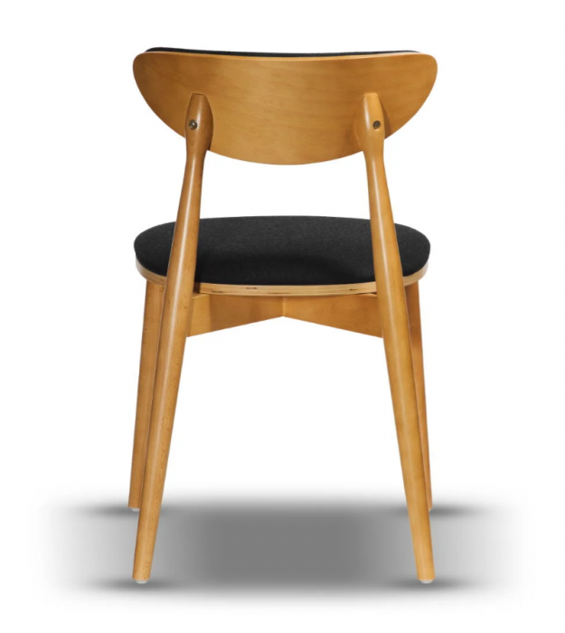 Scaun dining, tapițat în textil negru - VESTA-2 [4]