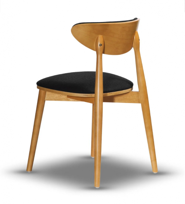 Scaun dining, tapițat în textil negru - VESTA-2 [2]