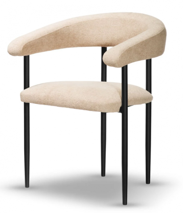 Scaun metalic dining, textil crem - OTTO [2]