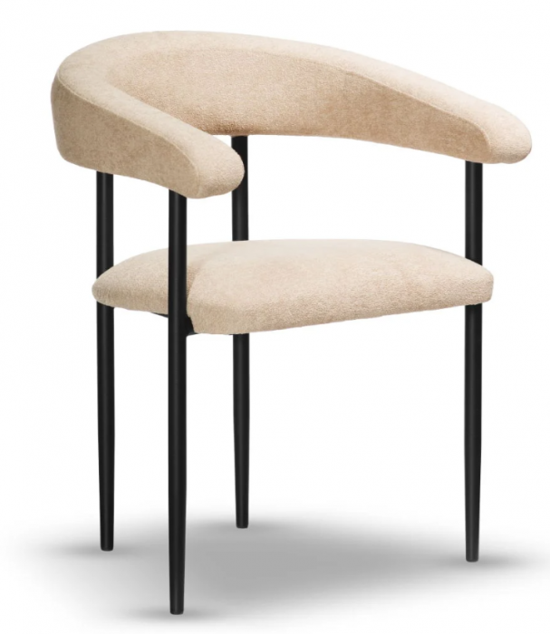 Scaun metalic dining, textil crem - OTTO [3]