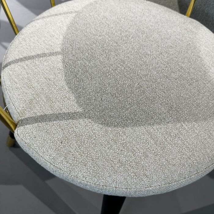 Scaun lemn negru și spătar metalic, textil ivoire - SELF [4]