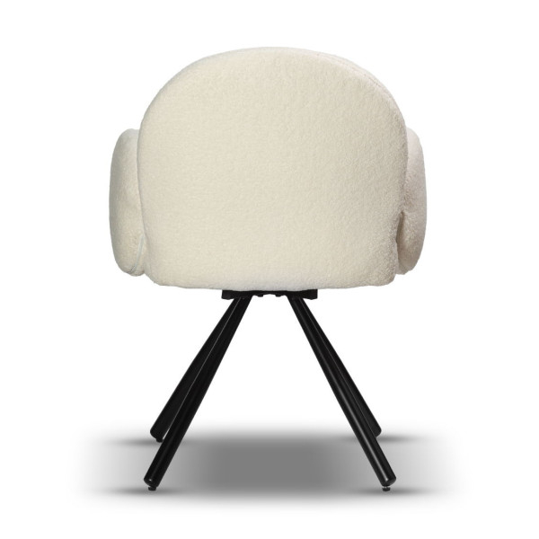Scaun metalic negru, tapițat în textil Bouclé - GUSTO [3]