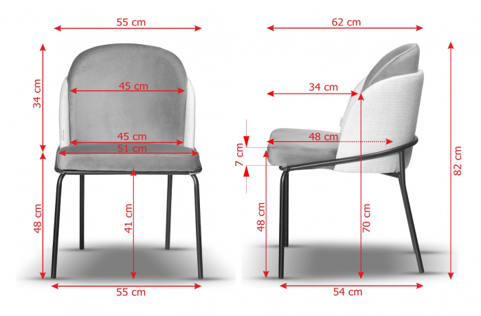 Scaun metalic auriu, piele eco și catifea - SOFI [5]