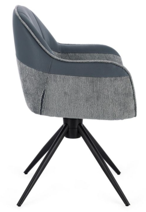 Scaun pivotant, tapițerie textilă și piele ecologică  - ISOTTA GRI [4]