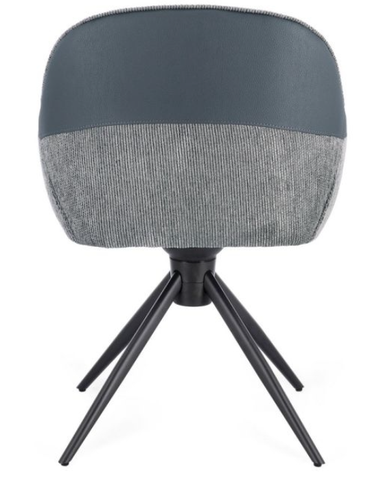 Scaun pivotant, tapițerie textilă și piele ecologică  - ISOTTA GRI [3]