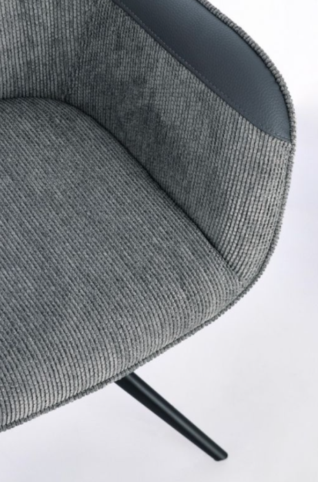 Scaun pivotant, tapițerie textilă și piele ecologică  - ISOTTA GRI [6]