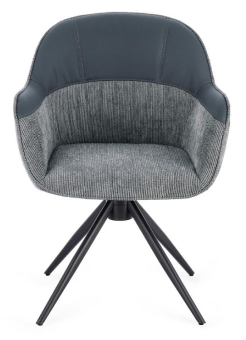 Scaun pivotant, tapițerie textilă și piele ecologică  - ISOTTA GRI [2]